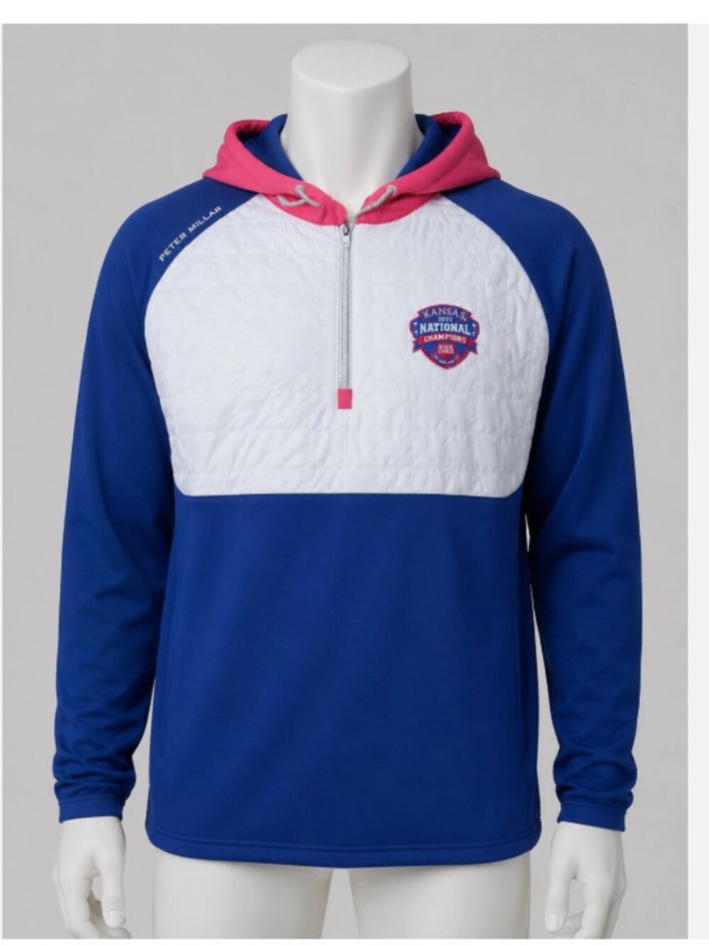 Peter Millar Kansas National Champions Quilted Performance Hoodie NWT XL